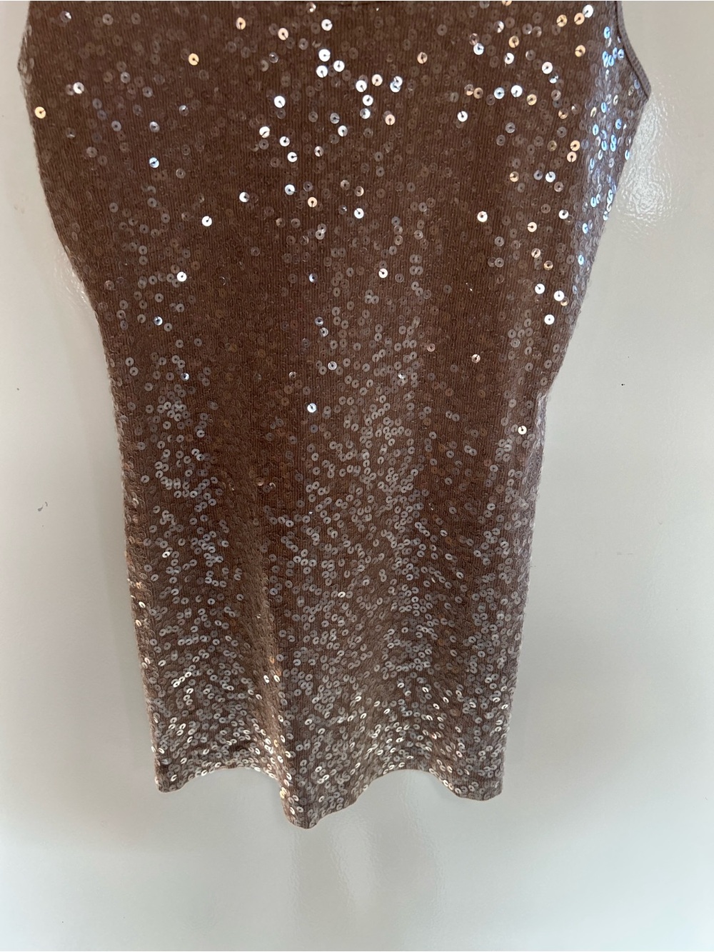 Express Taupe Sequined Tank Sz L - Picture 5 of 8